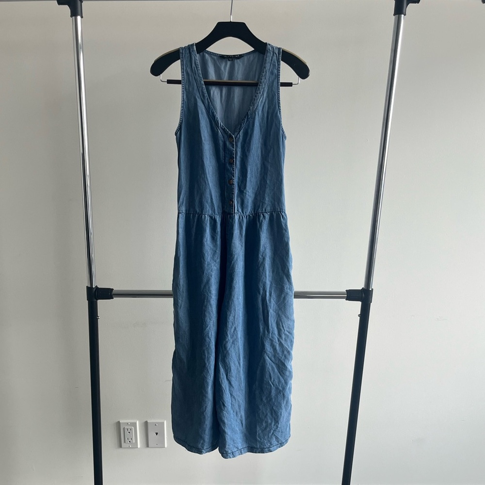 Sleeveless Denim Jumpsuit